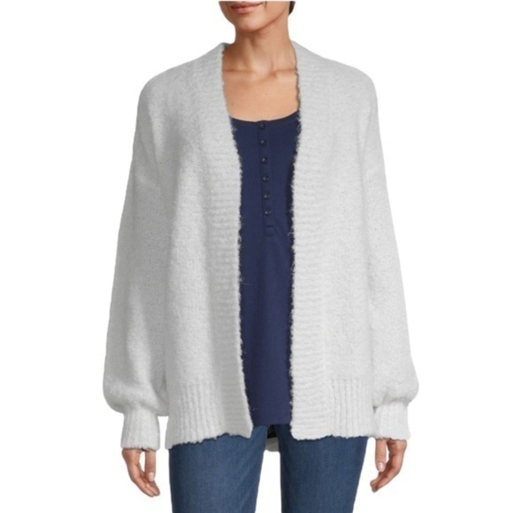 a.n.a Tall Womens Long Sleeve grey Open Front Cardigan, Small Tall